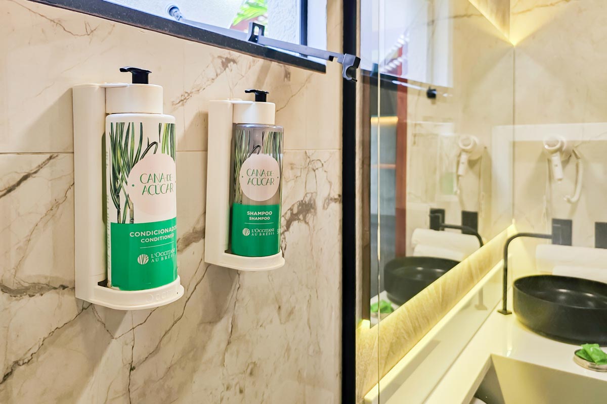 Amenidades biodegradáveis em dispensers