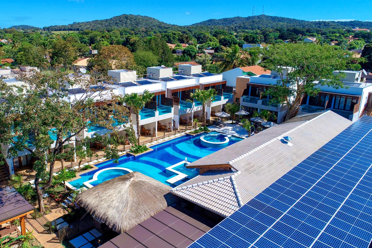 Ampla rede de painéis solares